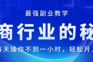 电商行业的秘密，新手每天操作不到一小时，月入过万轻轻松松，最强副业