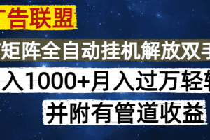 海外广告联盟每天几分钟日入1000+无脑操作，可矩阵并附有管道收益