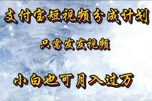 支付宝短视频劲爆玩法，只需发发视频，小白也可月入过万
