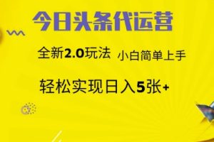 今日头条矩阵系统代运营 批量生成文章 次日见收益 躺赚月入3000+