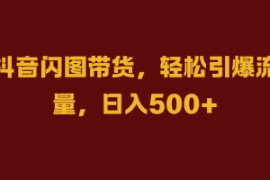 抖音闪图带货，轻松引爆流量，日入500+